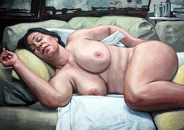 Desnudo pintado al estilo de De la Rocha.