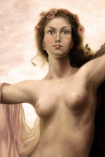 Desnudo prerrafaelista pintado por el académico victoriano Draper.