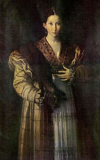 Retrato renacentista estilo manierista por El Parmigianino.