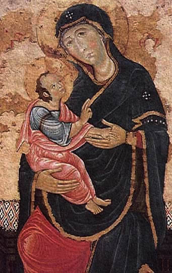 Madonna y niño, pintura romana del los años 500.