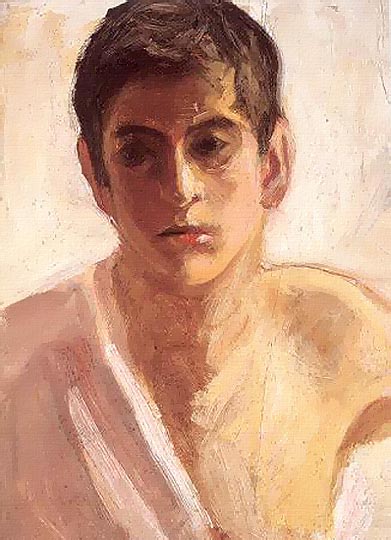 Retrato juvenil, neoimpresionismo por Pizano.