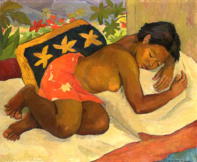 Pintura a lo Gauguin por Botello.