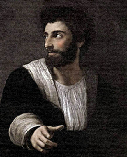 Oleo del 1600, retrato renacentista por Rafael.
