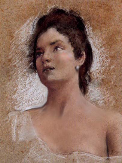 Retrato neo-impresionista por el español Díaz Olano.