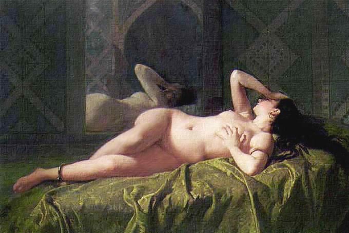 Desnudo del siglo XIX estilo romántico por Fortuny y Marsal.