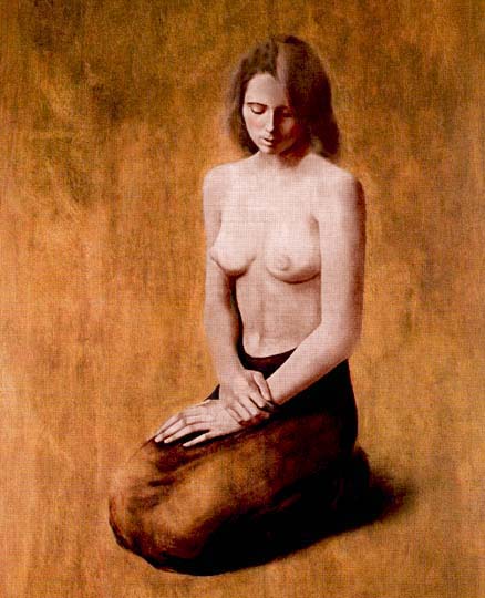 Dibujo desnudo expresionista por la española Gudiol.
