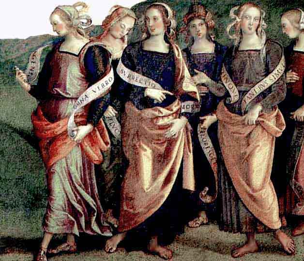 Alegoría al fresco por el renacentista italiano El Perugino. 