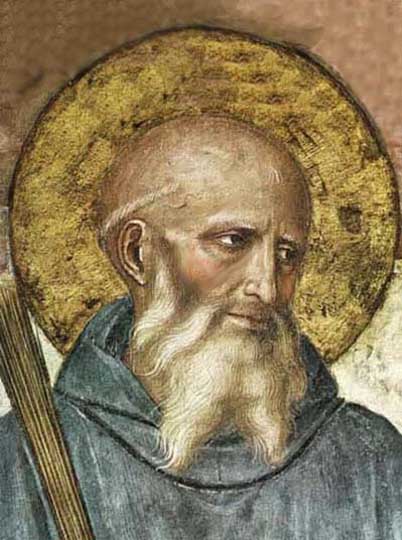 Retrato de santo sobre muro por Fray Angelico.