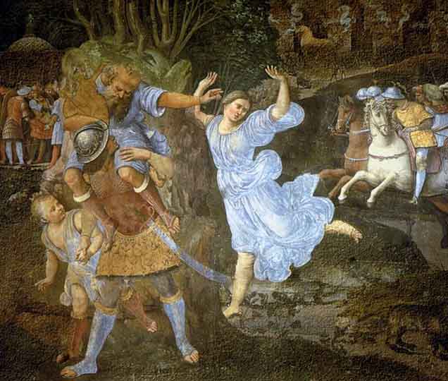 Obra mitológica al fresco por el italiano Genga. 