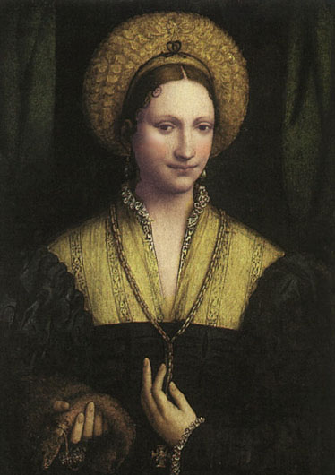 Retrato milanés al estilo Leonardo por Luini.