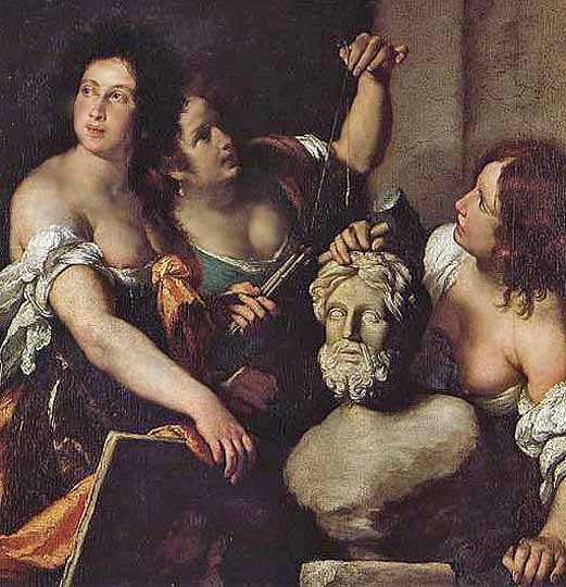 Pintura alegórica italiana del barroco por Strossi.