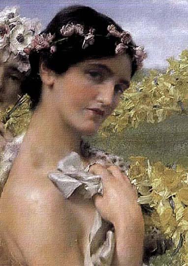 Retrato realista clásico por Alma-Tadema. 