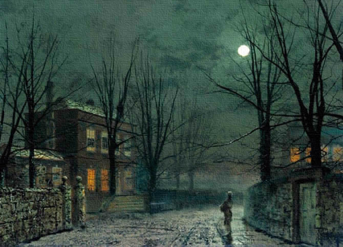 Impresionismo nocturno del 1800 por el inglés Grimshaw.