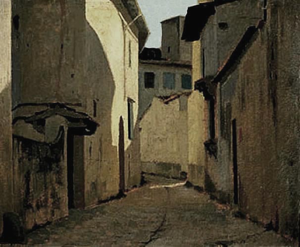Pintura impresionista Macchiaioli italiano por Abbati.