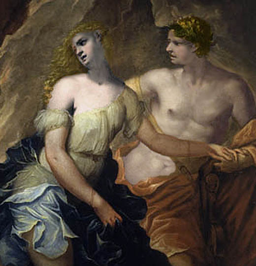Personajes mitológicos pintados en estilo veneciano por el artista barroco Cervelli.