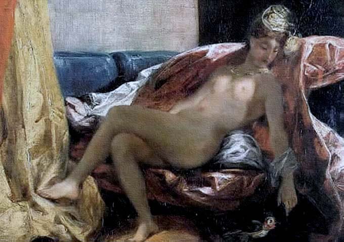 Pintura romántica vanguardista del 1900 por Delacroix.