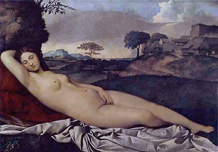Desnudo renacentista, pintura veneciana por Giorgione.