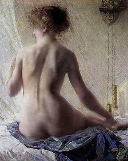 Desnudo estilo neo-impresionista americano por Maulhaupt.