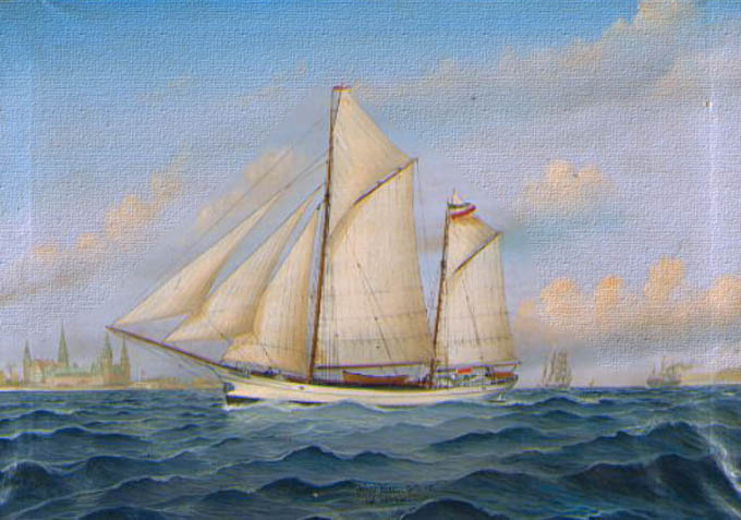 Paisaje marino alemán por Gregersen.