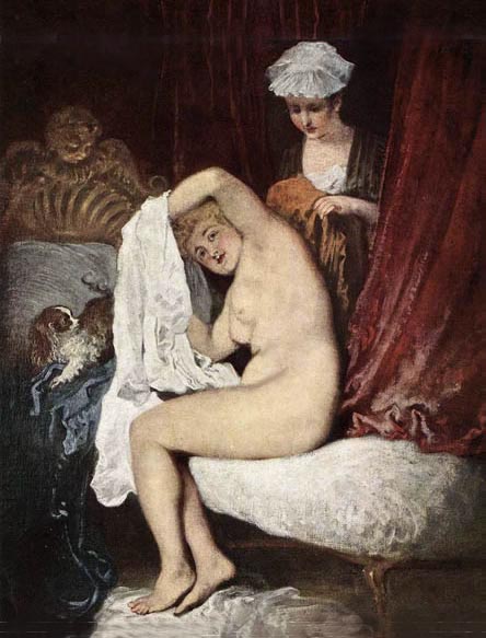 Obra francesa previa al rococó por Watteau.