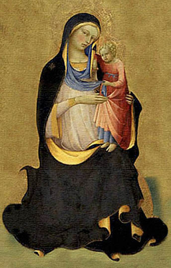 Virgen y niño, pintura florentina religiosa por Mónaco.