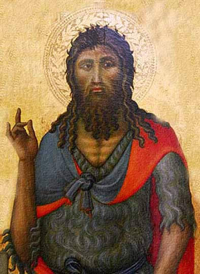 Juan el bautista pintado con témpera, siglo XIV por De Tomme.