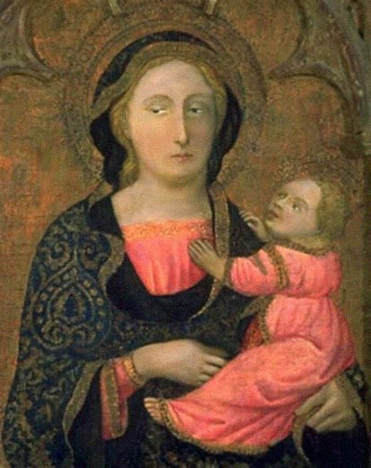 Virgen y niño por el veneciano pre-renacentista Del Fiore.