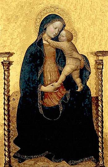 Madonna y niño del 1400 por el renacentista Masolino.