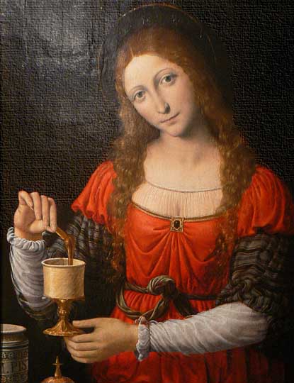 Retrato del renacimiento en Italia, a manera de Leonardo, por Luini.