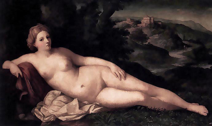 Retrato de Venus desnuda, mitología por Palma el viejo.