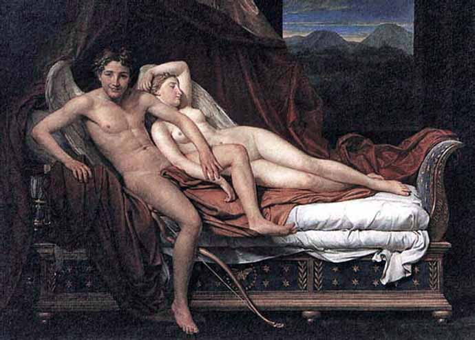 Desnudo caravallista por el artista neoclásico David.