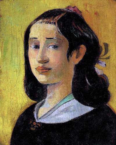 Retrato de joven, post-impresionismo original del francés Gauguin.