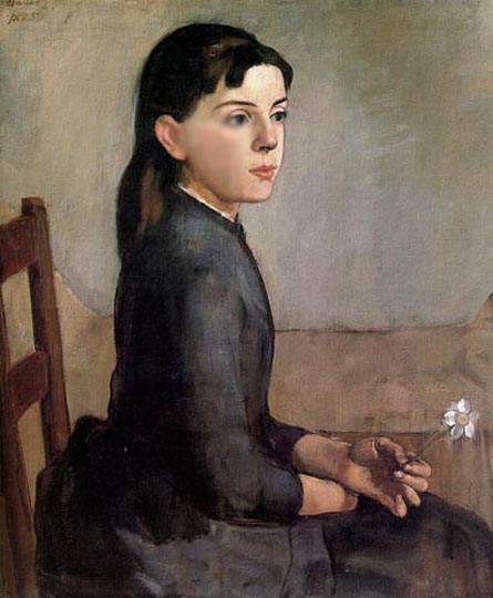 Retrato estilo expresionista por el suizo Hodler.