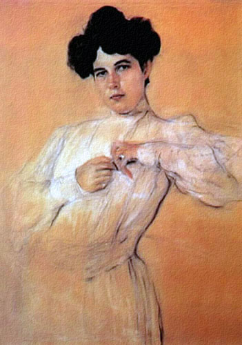 Figura neoclásica de una dama del siglo 19 por el ruso Serov.